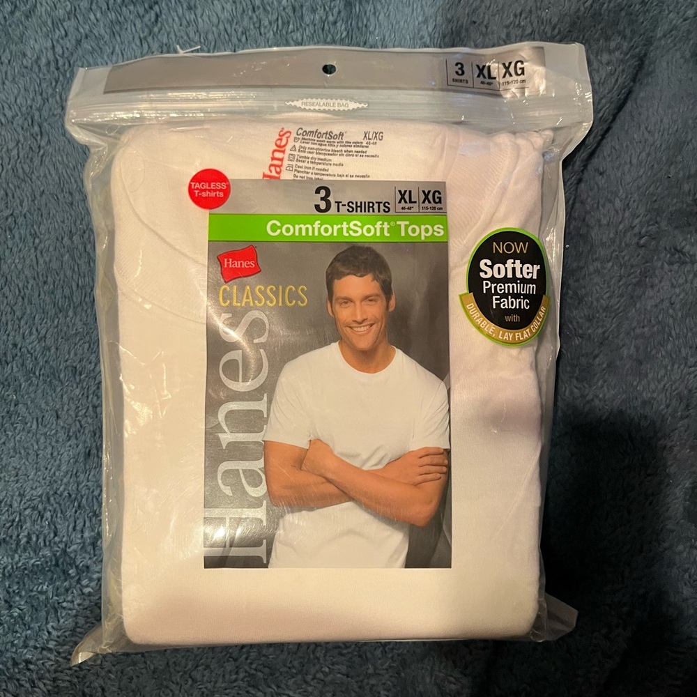 Hanes Classics Men's White ComfortSoft Tops